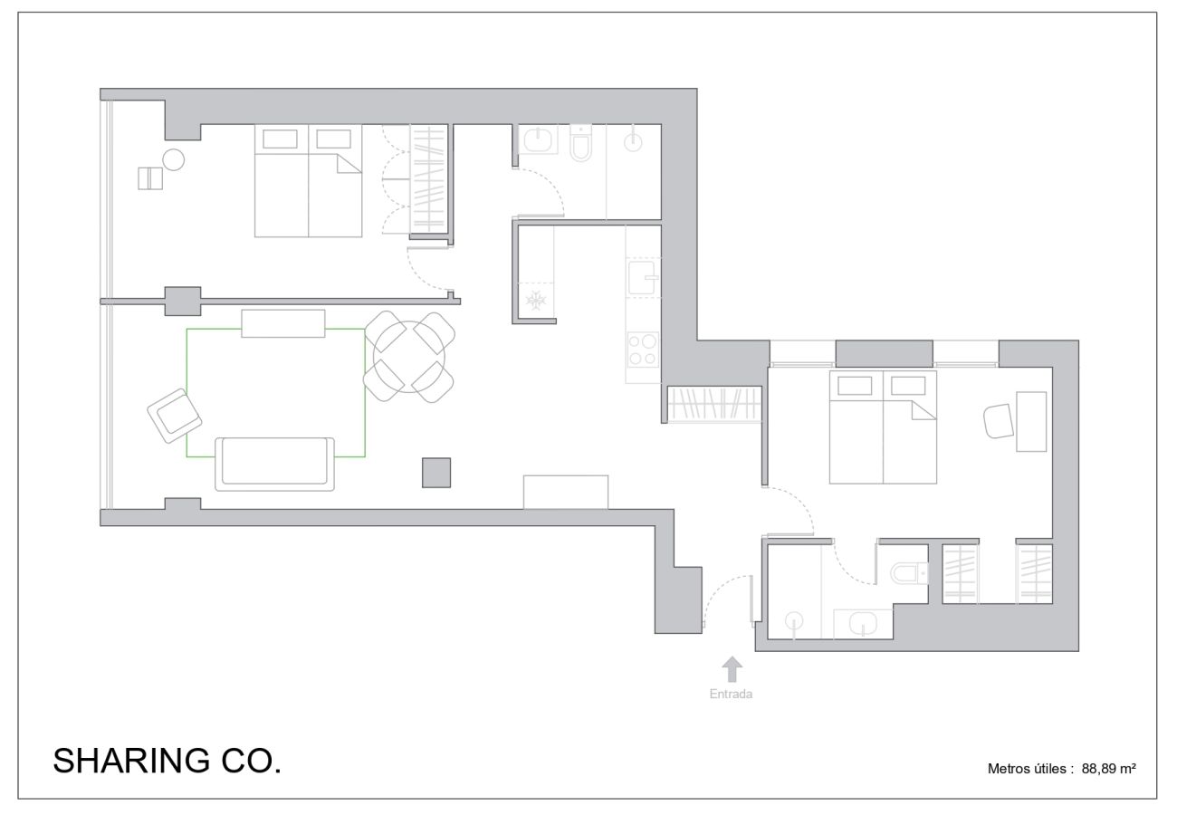 Apartment in Madrid - Apartamento de 2 hab. en La Castellana Sharing Co.